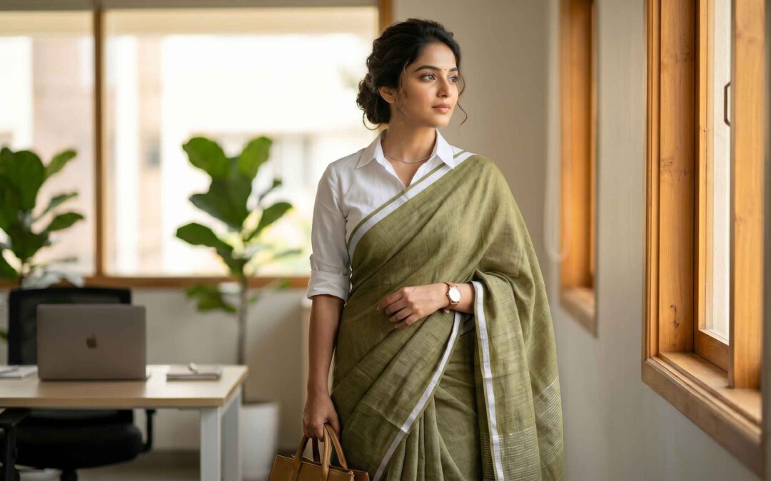 How to Style Linen Sarees for Daily & Office Wear
