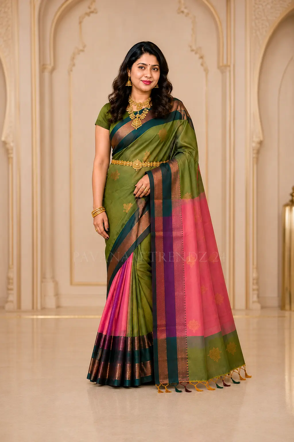 Dual Tone Semi Silk Saree- N5-01 - Image 5