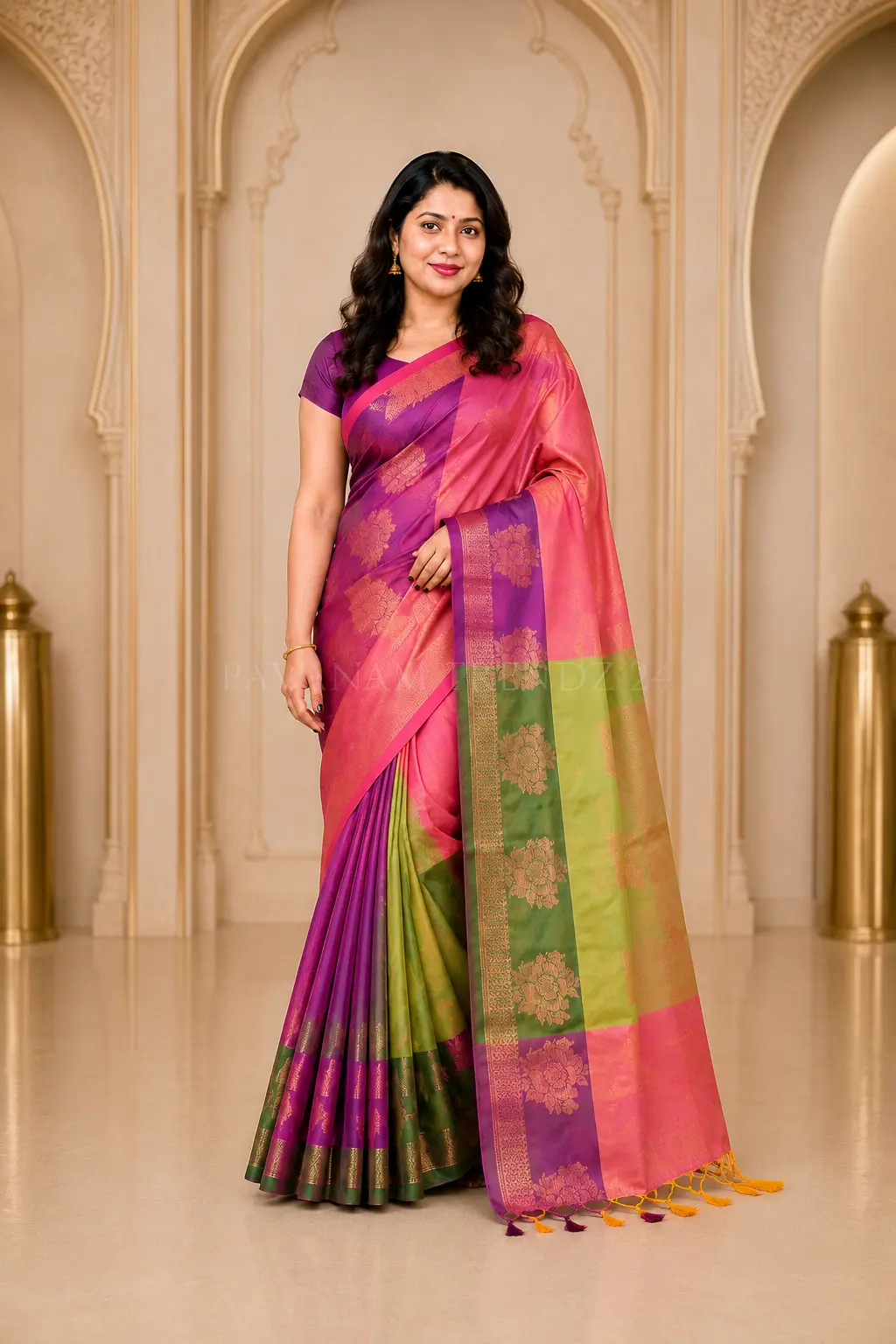Dual Tone Semi Silk Saree- N5-02 - Image 2