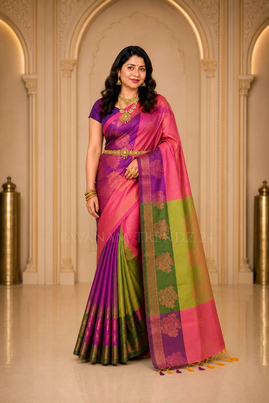 Dual Tone Semi Silk Saree- N5-02 - Image 5