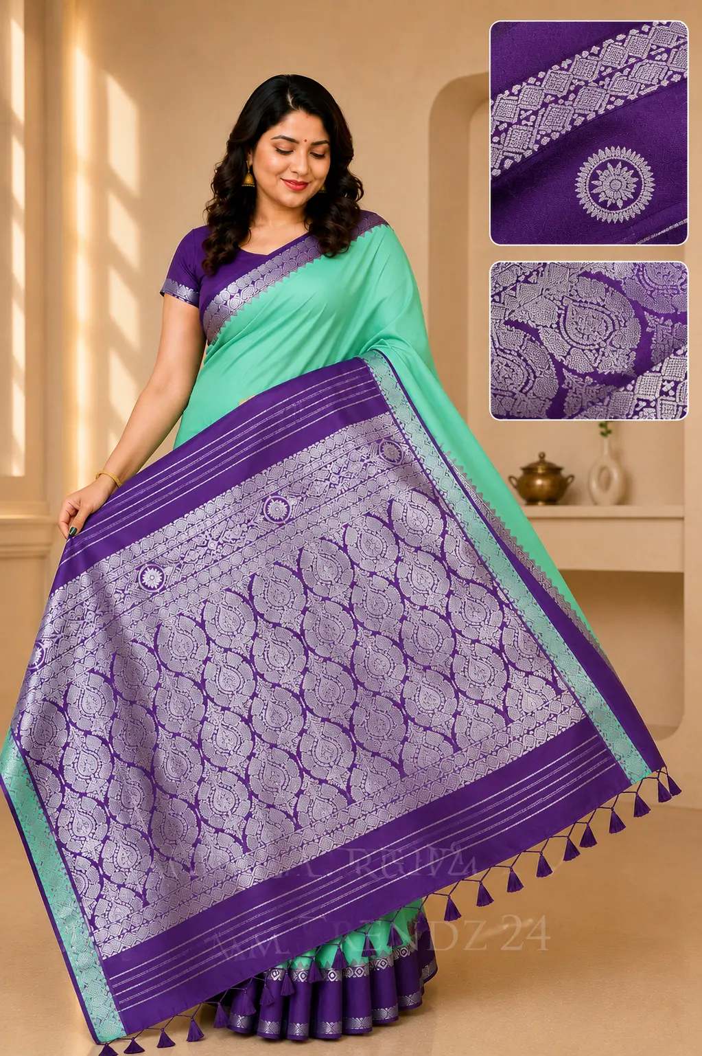 Semi Silk Saree- N7-04 - Image 4